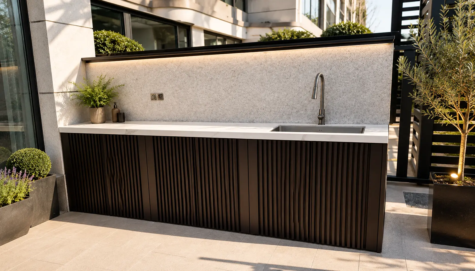 Outdoor living installation by 99 Pergolas